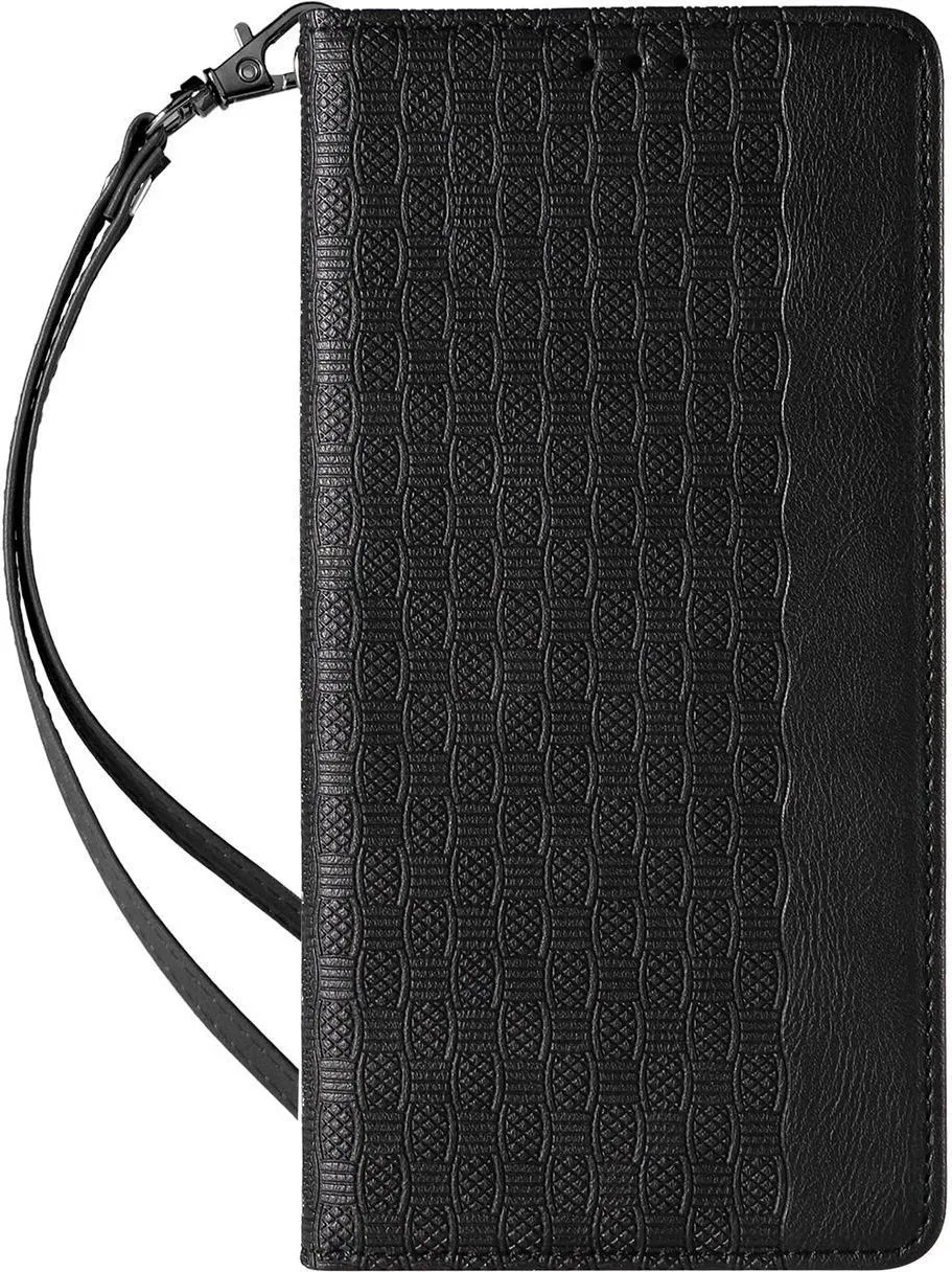 Mbështjellës Hurtel Magnet Strap Case për iPhone 12 Pro, me portofol dhe litar dore, e zezë - 4