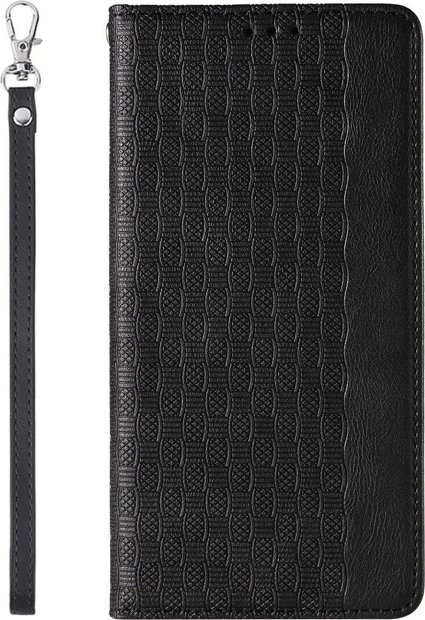 Mbështjellës Hurtel Magnet Strap Case për iPhone 12 Pro, me portofol dhe litar dore, e zezë - 5