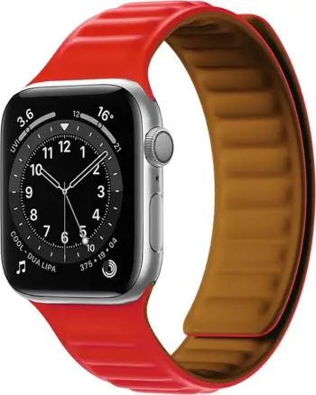 Rrip ore inteligjente Hurtel Magnetic Strap për Apple Watch 7 41mm, magnetik, i kuq