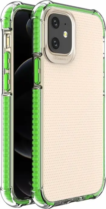 Mbështjellës Hurtel Spring Armor për iPhone 12 mini, TPU, kornizë e gjelbër