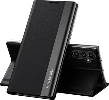Mbështjellës Hurtel Sleep Case Pro për Samsung Galaxy A13, me kapak dhe mbajtëse, i zi