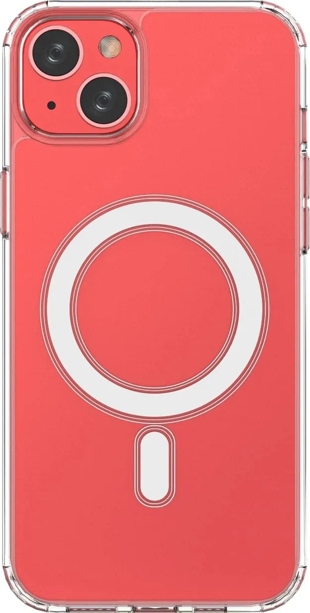 Kllëf telefoni Hurtel Magnetic Case MagSafe për iPhone 14 Plus, transparent, unazë argjendi - 2