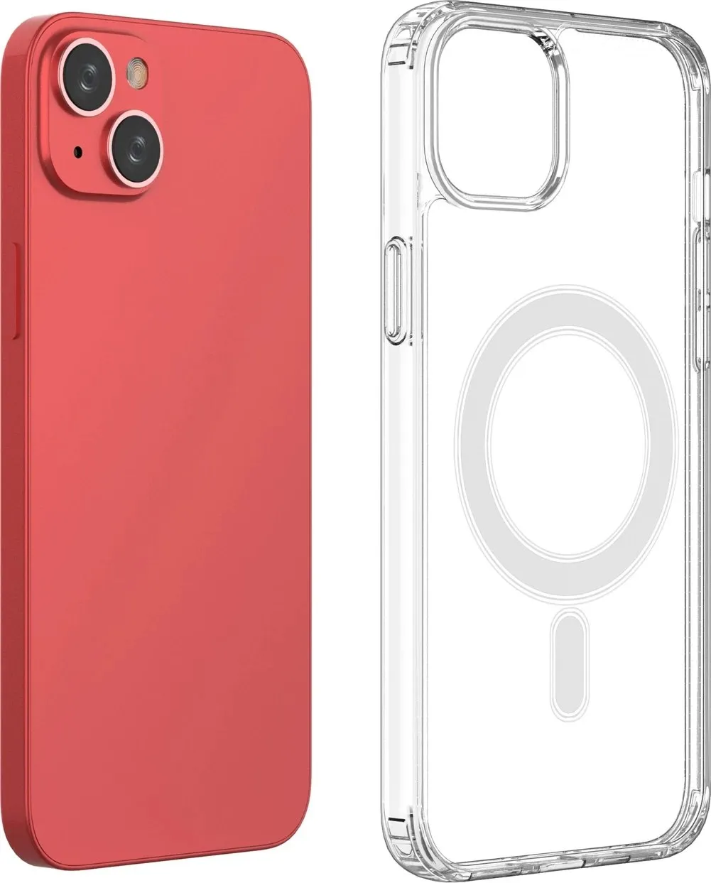 Kllëf telefoni Hurtel Magnetic Case MagSafe për iPhone 14 Plus, transparent, unazë argjendi - 7