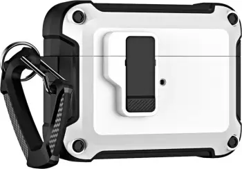 Mbështjellës Hurtel Pro Armor për AirPods 4 me karabiner, Bardhë