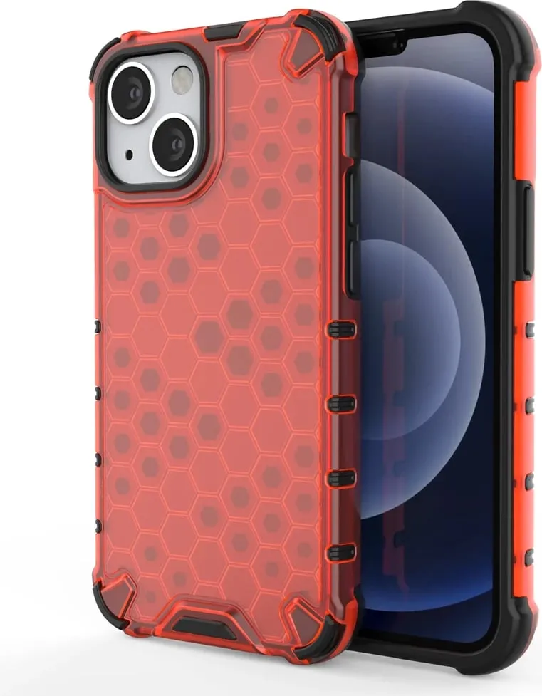 Mbështjellës Hurtel Honeycomb për iPhone 13 mini, i kuq - 1