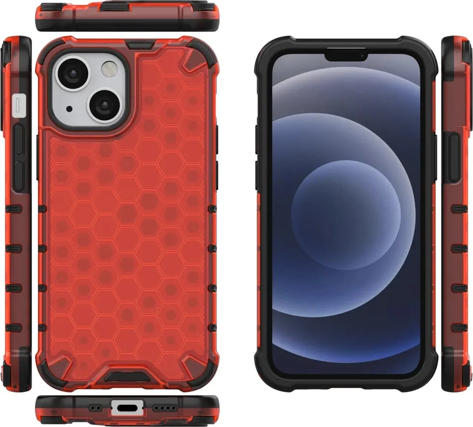 Mbështjellës Hurtel Honeycomb për iPhone 13 mini, i kuq - 2
