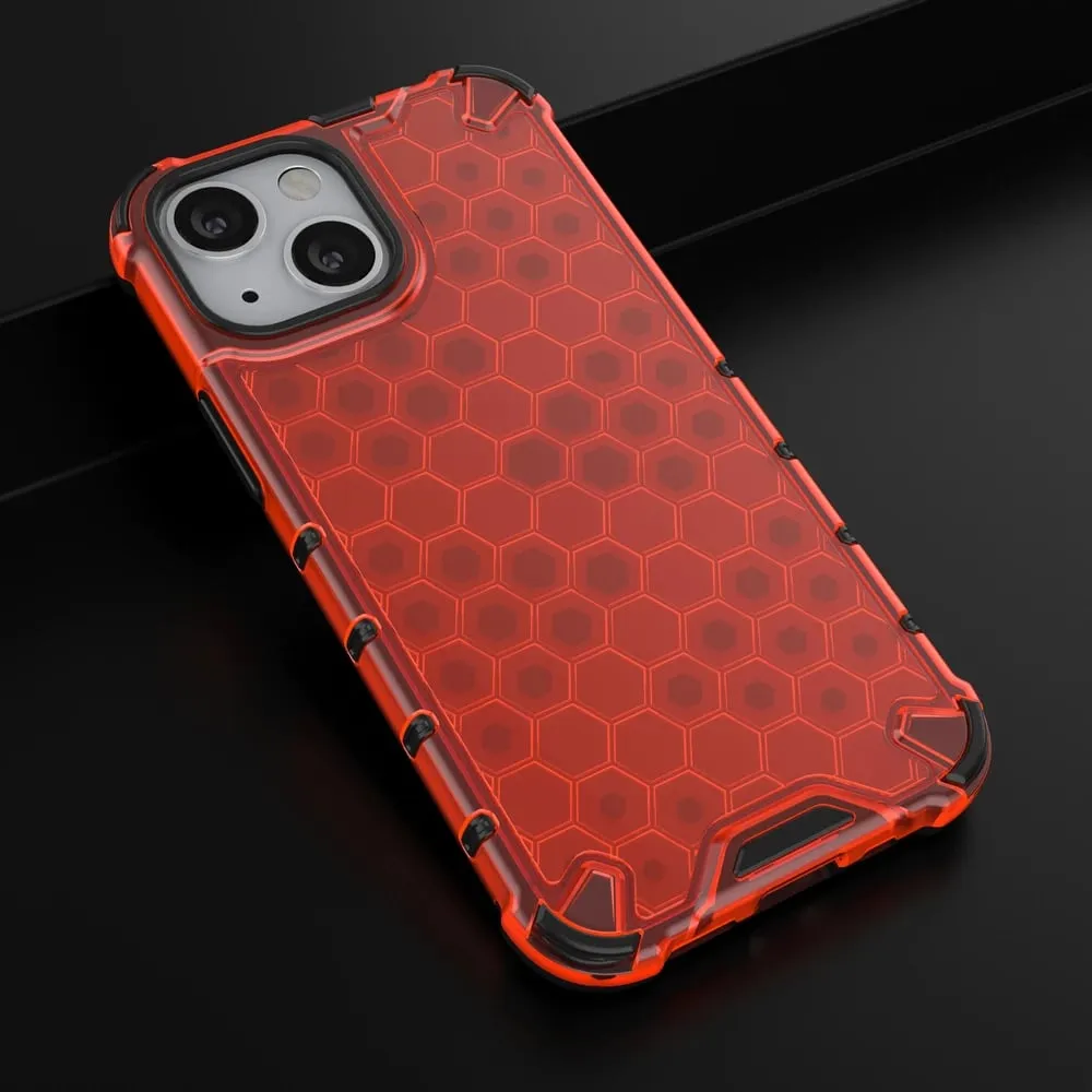 Mbështjellës Hurtel Honeycomb për iPhone 13 mini, i kuq - 14