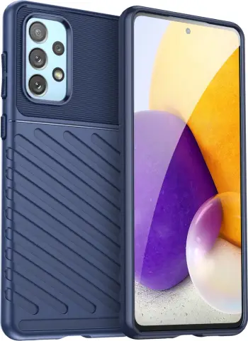 Maskë mbrojtëse Thunder Case për Samsung Galaxy A73 5G, TPU fleksibël, mbrojtje kundër rënieve, blu e çelët