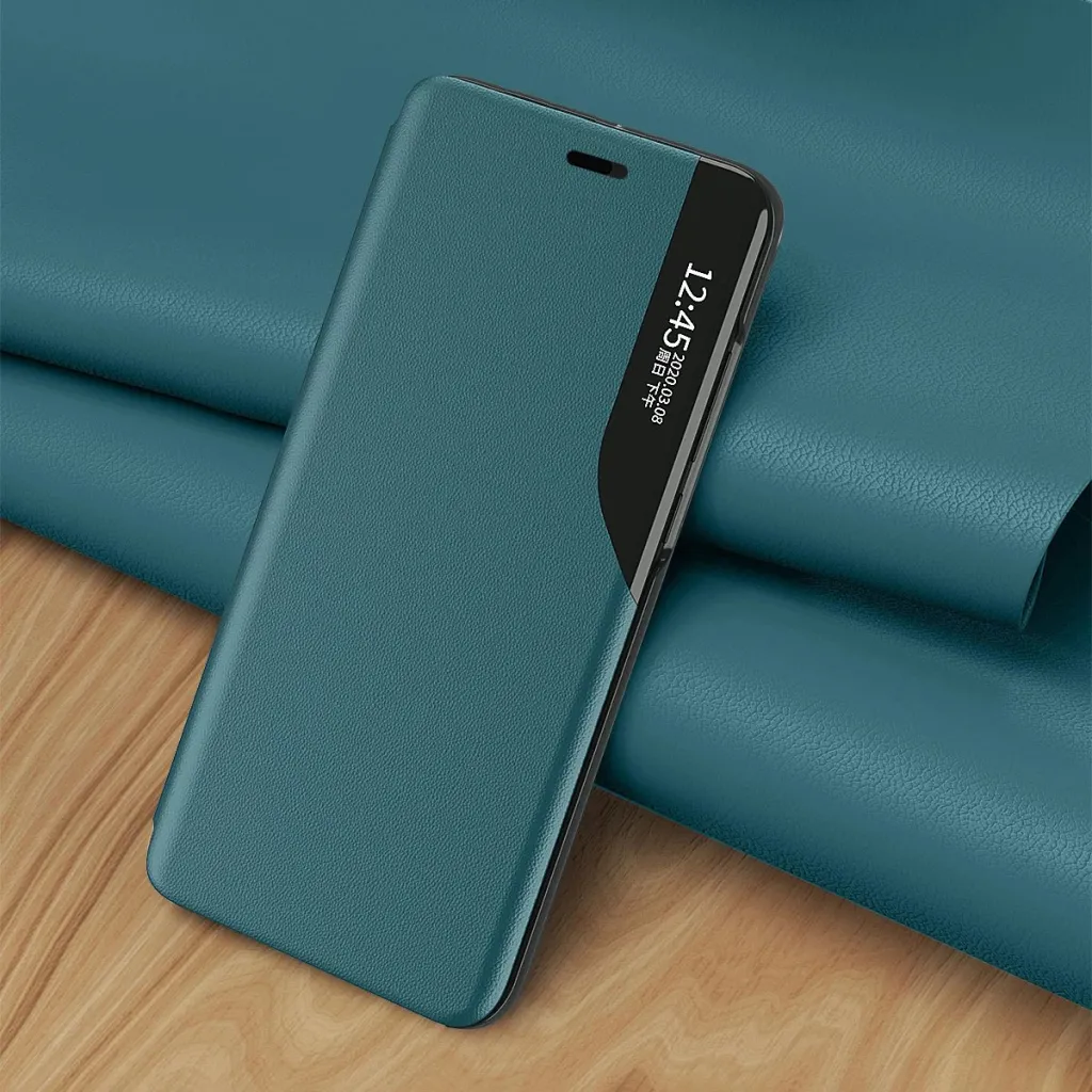 Mbështjellës Hurtel Eco Leather View Case për iPhone 13 Pro Max, me qëndrim, e kuqe - 6