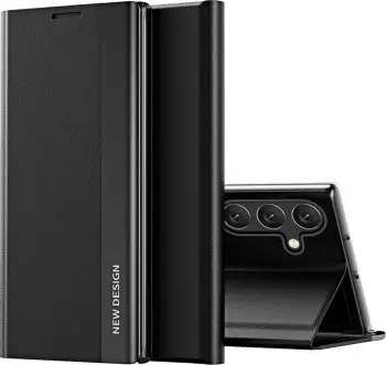 Mbështjellës Hurtel Sleep Case me flip dhe stand për Samsung Galaxy S25 Edge, Kaltër