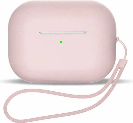Mbështjellës Hurtel për AirPods 1/2 me rrip dore, rozë - 1