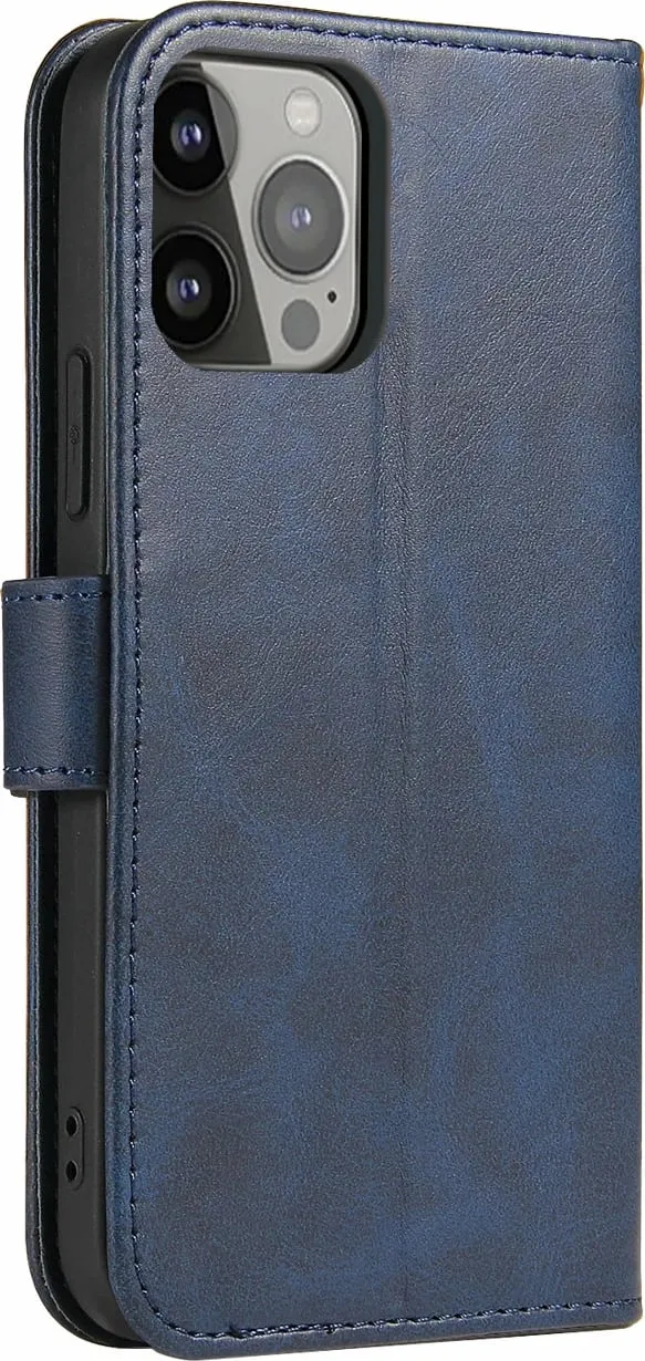 Kollf për telefon Hurtel për iPhone 15 Pro Max, me portofol, me magnet, blu - 4