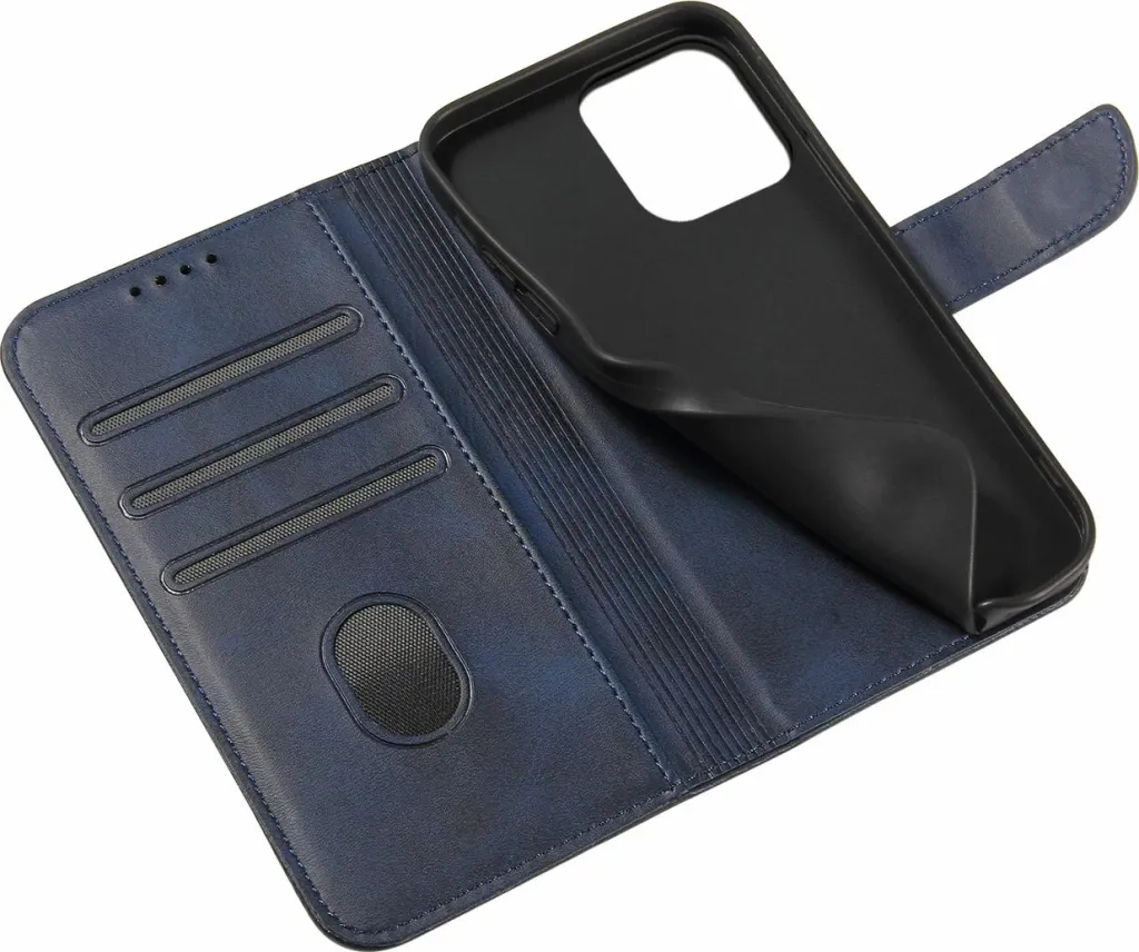 Kollf për telefon Hurtel për iPhone 15 Pro Max, me portofol, me magnet, blu - 6