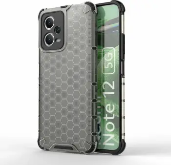 Kapak telefoni Hurtel Honeycomb për Xiaomi Redmi Note 12 5G Poco X5 5G, mbrojtës i fortë, i zi