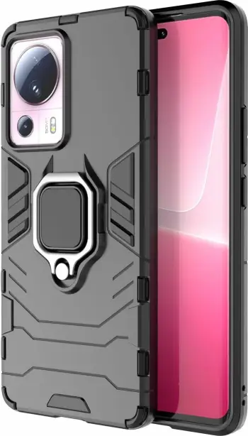 Mbrojtëse telefoni Hurtel Ring Armor për Xiaomi 13 Lite, me unazë magnetike, e zezë