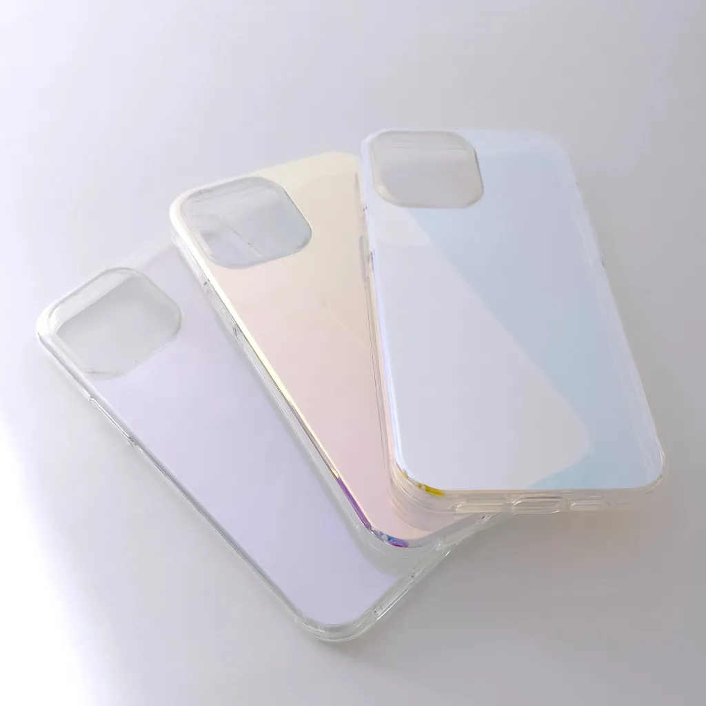 Mbrojtëse telefoni Hurtel Aurora Case për iPhone 13 Pro, xhel transparente, efekt iridescent, blu - 4
