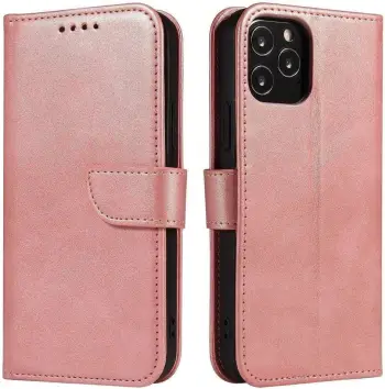 Futera magnetike me kapak Futera, për Samsung Galaxy A73, lëkurë ekologjike, rozë
