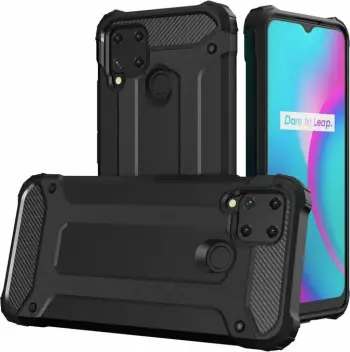 Kllëf telefoni Hurtel Hybrid Armor për Realme 10 5G Realme 9i 5G, mbrojtës, i zi