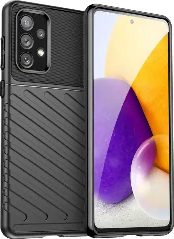Kapak telefoni Thunder Case për Samsung Galaxy A73, fleksibil TPU, i zi