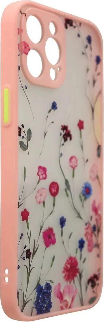 Mbështjellës Hurtel Design Case për iPhone 12 Pro Max, lule, rozë - 3