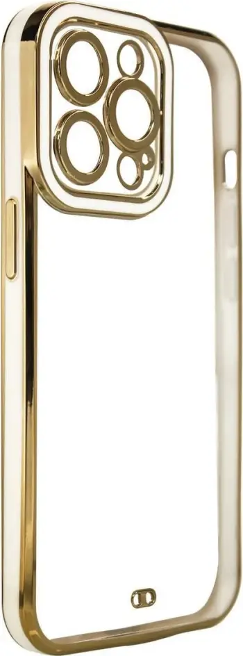 Mbrojtëse telefoni Hurtel Fashion Case për Xiaomi Redmi Note 11 Pro, xhel transparente, kornizë e artë, e bardhë