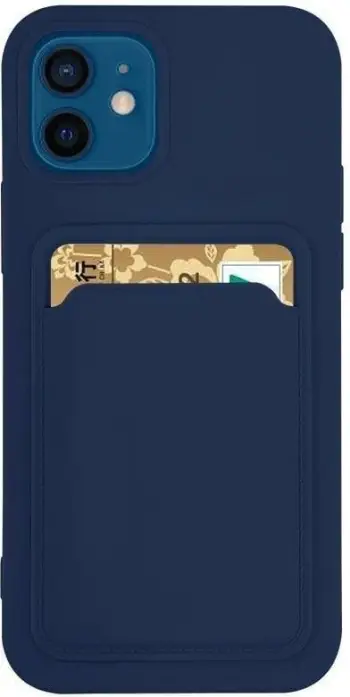 Mbështjellës Hurtel për Samsung Galaxy A73, silikon me ndarje për kartela, Blu navy