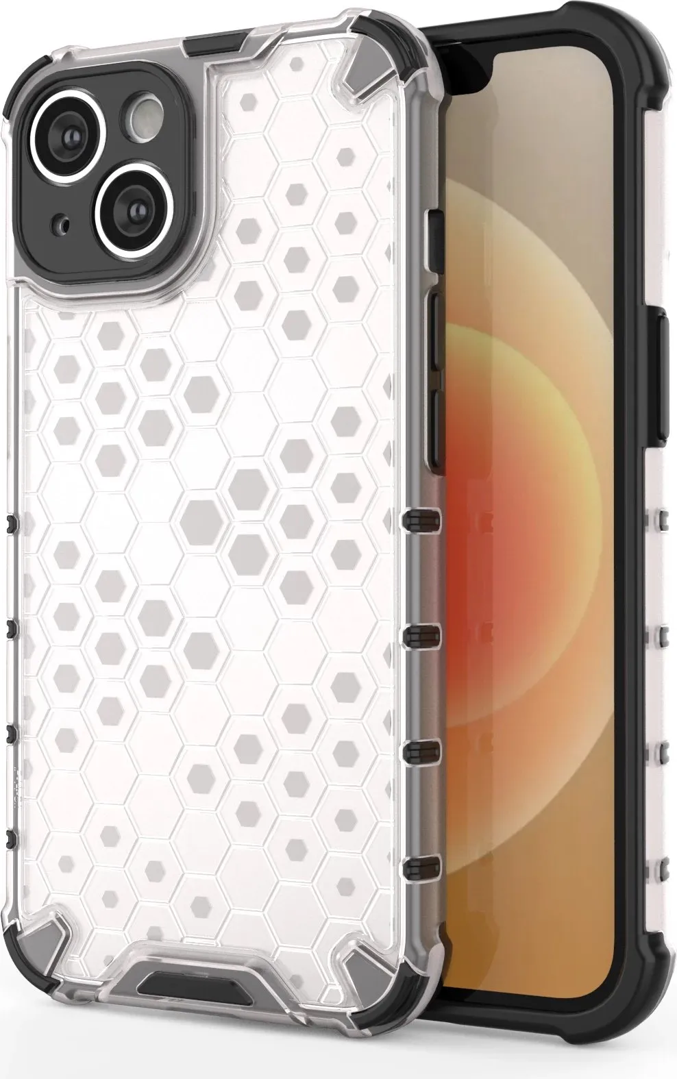 Mbështjellës Hurtel Honeycomb për iPhone 14, transparent - 1