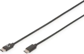 Kabllo Digitus (AK-300155-010-S) USB-C - USB-C, 1m, e zezë