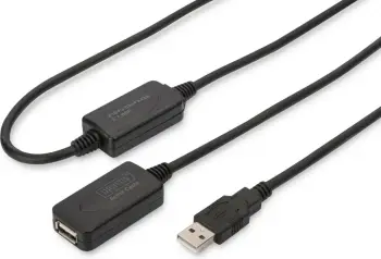 Kabllo USB 2.0 Digitus, 20m, e zezë