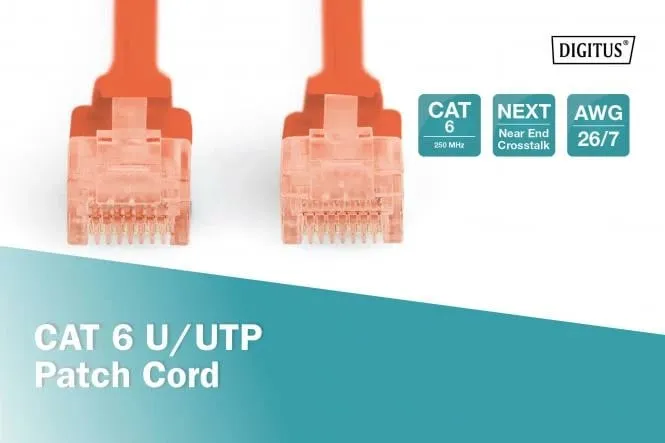 Kabllo rrjeti Digitus (DK-1612-020/R) Patchcord UTP, CAT.6, 2m, e kuqe - 3