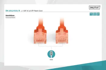 Kabllo patchcord Digitus UTP, Cat.6, 1m, e kuqe