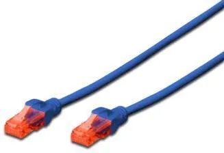 Kabllo rrjeti Digitus DK-1612-005/B, Cat.6, 0.5m, e kaltër - 1
