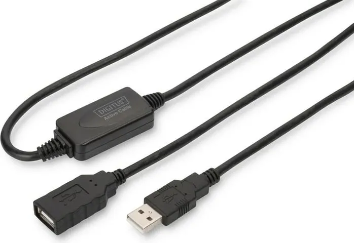 Kabllo USB Digitus USB-A DA73101, 15 m, e zezë - 1