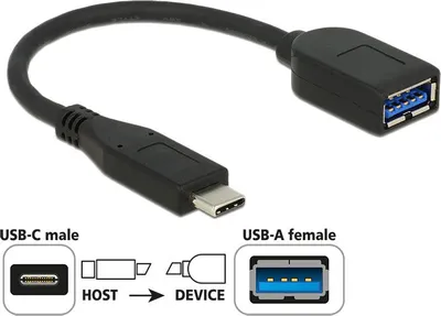 Përshtatës Digitus USB-C - USB-A, i zi - 1