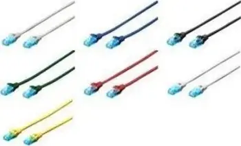 Kabllo patchcord Digitus Cat.5e, U/ UTP, 10m, e bardhë