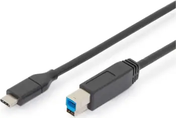 Kabllo Digitus USB-C - USB-B, 1.8m, e zezë