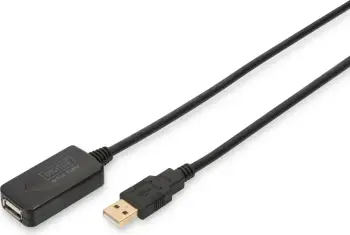 Kabllo USB Digitus USB-A - USB-A AK-300101-050-S, 5m, e zezë