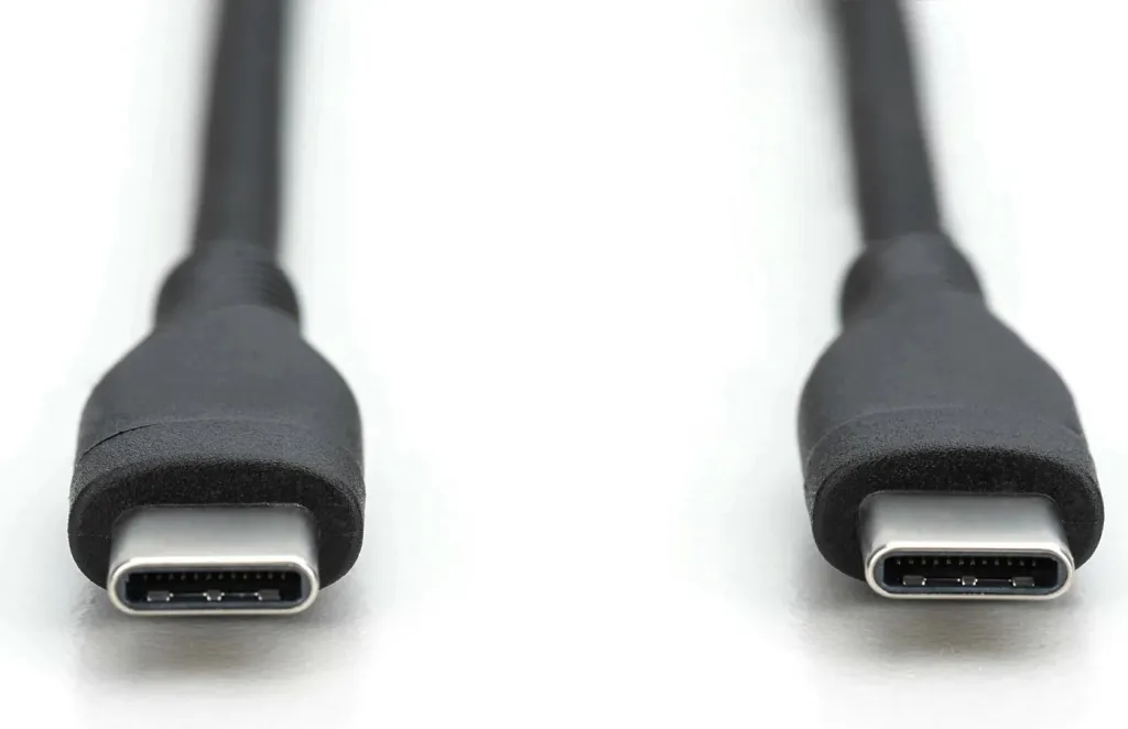 Kabllo Digitus USB-C 2.0 (ST-ST) 0.5m, 60W, e zezë - 2
