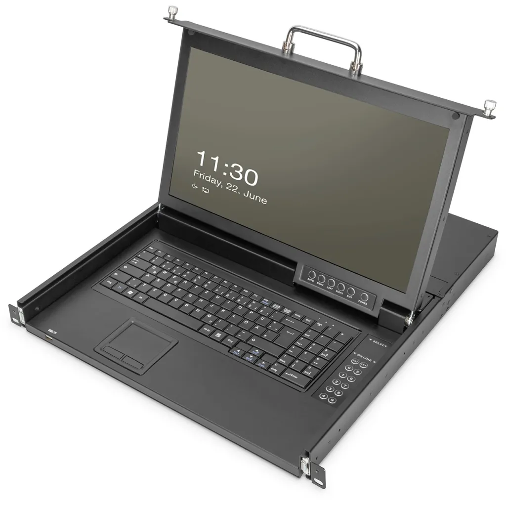 Konsolë KVM Digitus 17" HD, 8-port CAT5, US, e zezë - 1