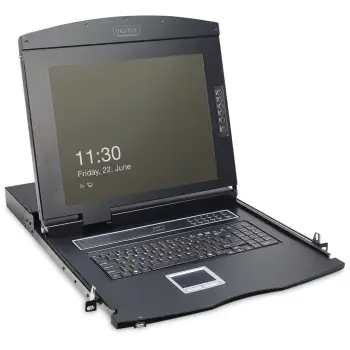DIGITUS 17″ LCD KVM Console / 8-Port VGA / US Keyboard