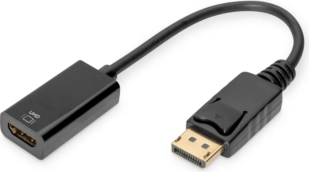 Adapter DisplayPort në HDMI Digitus, 0.2m, 4K, i zi - 1