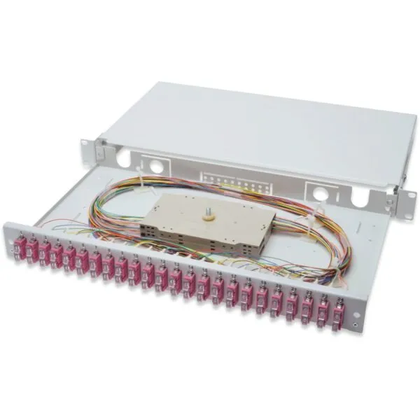 Kasë rrjeti Digitus LWL Spleißbox 1HE, 24x SC DX OM4, gri - 1