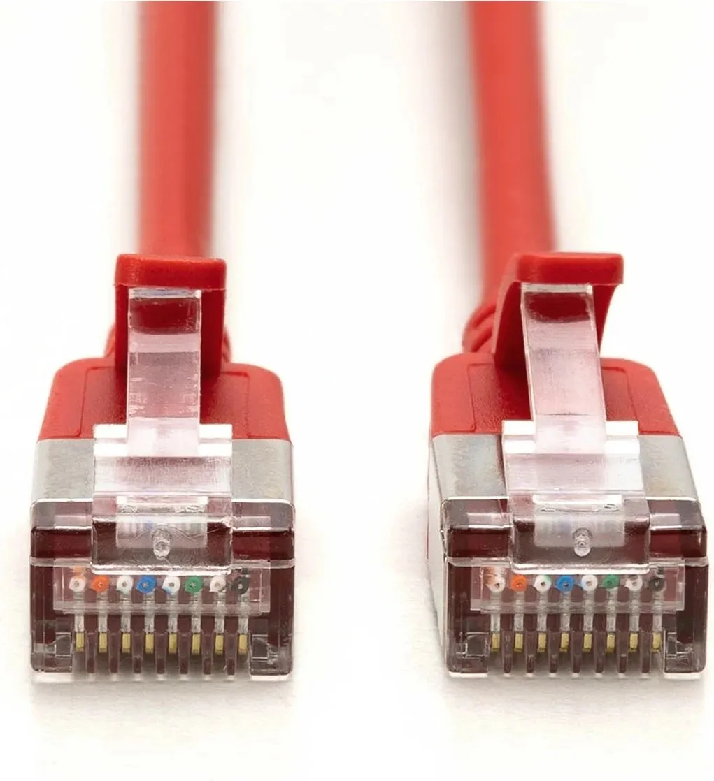 Kabëll rrjeti Digitus CAT 6A F-FTP Slim, 0.5m, RJ-45, i kuq - 4
