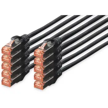 Kabllo rrjeti Digitus Cat6 S/FTP 5m, set 10 copë, RJ-45, e zezë