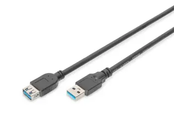 Kabllo USB zgjatues DIGITUS USB 3.0 Typ A në Typ A (M/F) 1.8m – Zezë