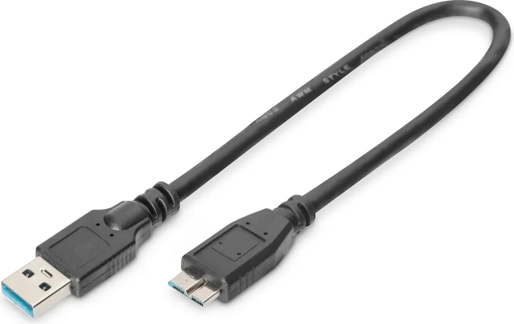 KAbllo Digitus USB-A - microUSB, 0.25m, e zezë - 1