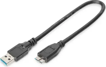 KAbllo Digitus USB-A - microUSB, 0.25m, e zezë