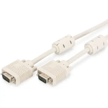 Kabllo VGA Digitus 5.0m mashkull-mashkull me bërthamë ferriti, e bardhë