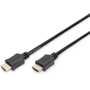 Kabllo HDMI Digitus High Speed me Ethernet, 2 m, HDMI Type A (Standard), 3840 x 2160 pixels, 3D, e zezë