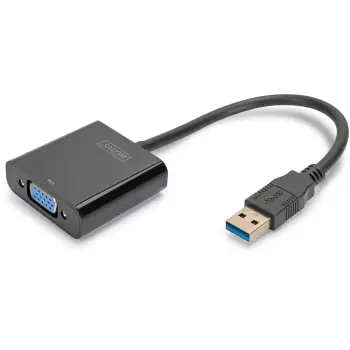 Adapter USB 3.0 në VGA Digitus, 1080p, i zi